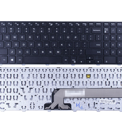 Non-Backlit Keyboard Replacement Compatible with Dell Inspiron 15 5000 Series 5542 5543 5545 5547 5548 | 15 5542 15-5543 15-5545 15-5547 15-5548 Black with White Characters Print